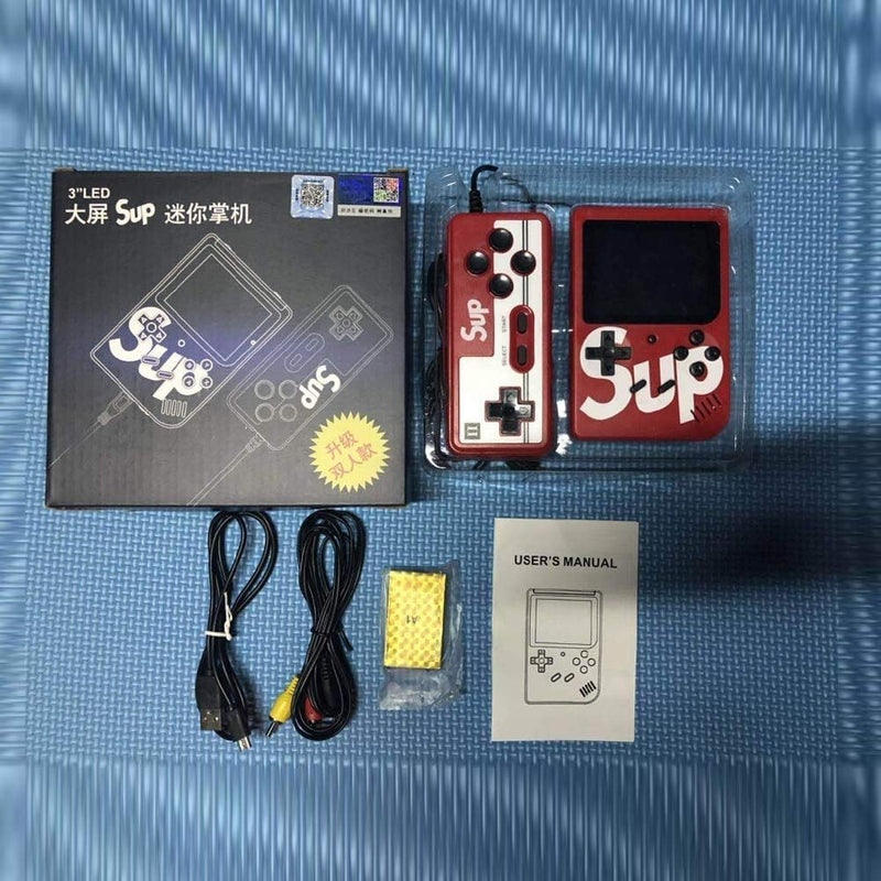 Sup Double Game Box 400 in 1 Retro Gaming Console Classic USB Charging Birthday Gift for Kids (Red)