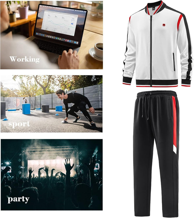 Men's Casual Tracksuits Long Sleeve Jogging Suits Sweatsuit Sets Track Jackets and Pants 2 Piece Outfit, Jw-140, M