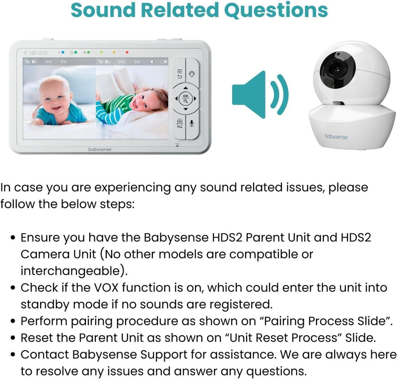 Babysense HD S2 Baby Video Monitor, Pan-Tilt Remote Zoom, Two-Way Talk Audio, Long Range, Night Vision, Night Light, Lullabies, Monitoring