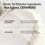 Rice Enzyme Brightening Cleansing Powder, Rice Mask, Ceramide, Gentle Face Wash for Brightening, Radiant Skin, Facial Cleanser for Dry Skin, Korean Skincare, Fragrance Free, 40g/1.41fl.oz.