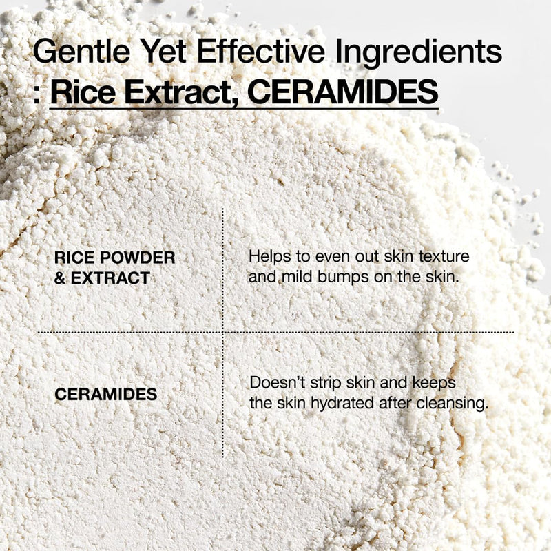 Rice Enzyme Brightening Cleansing Powder, Rice Mask, Ceramide, Gentle Face Wash for Brightening, Radiant Skin, Facial Cleanser for Dry Skin, Korean Skincare, Fragrance Free, 40g/1.41fl.oz.