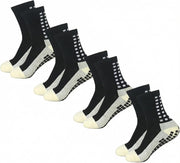 Grip Soccer Socks Anti Slip Non Slip Men's Athletic Socks for Football Basketball Sports, 4 Pair - Black