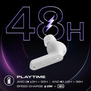 JBL Tune Beam Earphones, Bluetooth and Wireless, Water Resistant and Noise Cancelling with up to 48 Hours Battery Life, Blue - ‎ JBLTBEAMBLU