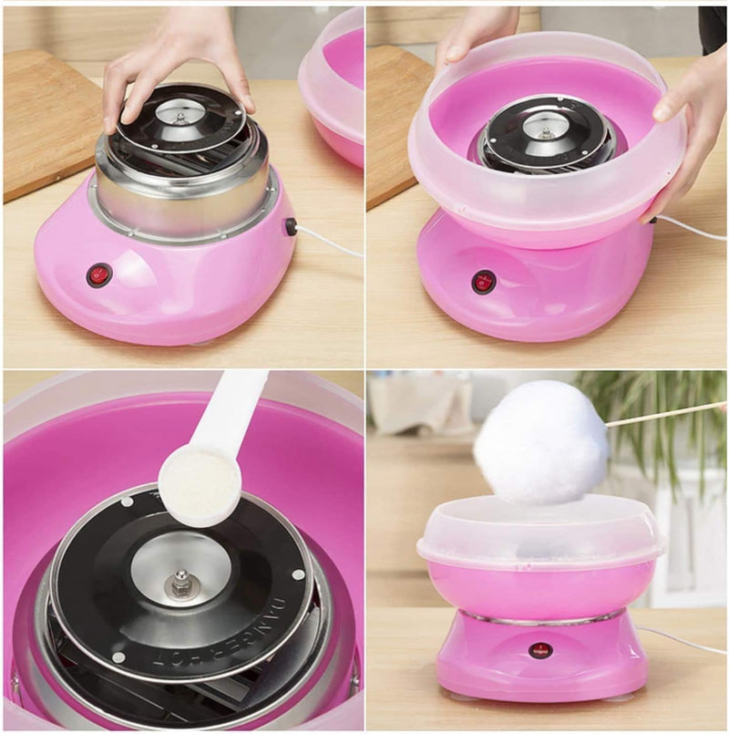 450W Mini Cotton Candy Machine Electric Sugar Floss Maker for Kids, Portable Cotton Candy Maker for Home, Works with Granulated Sugar & Hard Candies, Perfect for Birthday Parties & Events