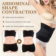 Postpartum Belly Wrap for Women, Waist Support Shapewear Girdle, Adjustable Body Shaper Waist Band, Breathable Slimming Belly Support Belt, Black