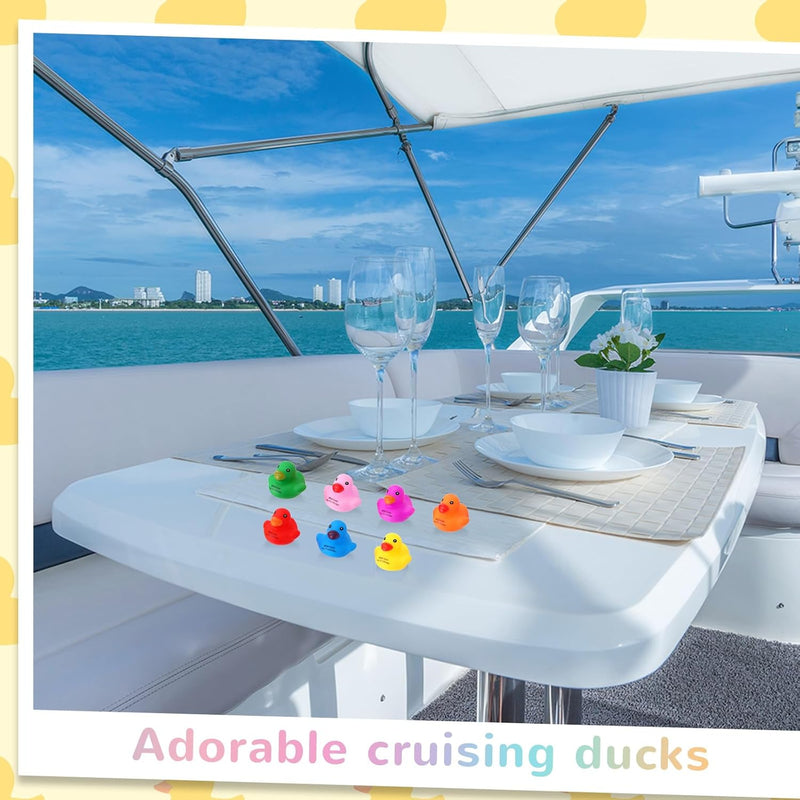 HyDren 100 Pcs Rubber Ducks Mini Ducks Bulk Bath Toys Yellow Cruise Ducks Bathtub Toys Float Ducks Baby Shower for Car Bathtub Classroom Exchange Prizes Treat Supplies Goodie Bag Fillers(Classic)