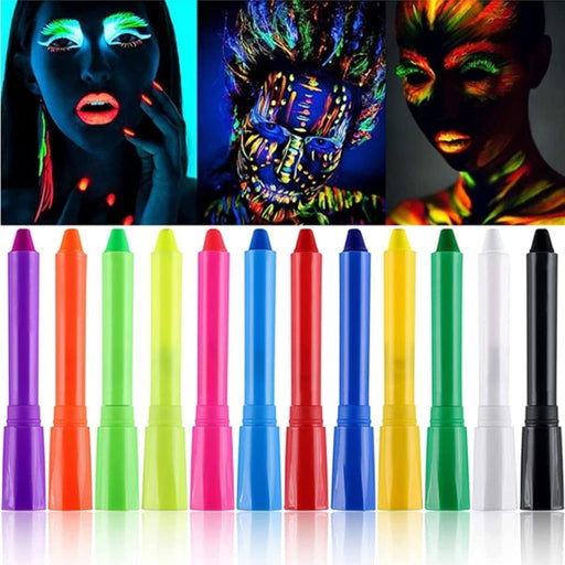 12 Colors Face Paint Crayons for Kids, Face & Body Paint Sticks, Halloween and Party Makeup, Non-Toxic Washable Face Painting, Water Based Twist up Face Painting Crayons