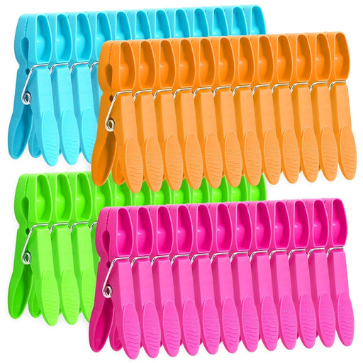 48 Pack Colorful Plastic Clothespins Heavy Duty Laundry Clothes Pins Clips Pegs Drying Line Pegs Small Colored Clothes Pins for Outdoor Clothesline Crafts Package Clips Lanundry Bathroom or Kitchen