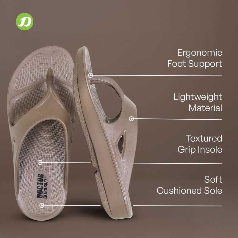 DOCTOR EXTRA SOFT Women's Classic Ultra Soft Flip Flops/Slippers with Cushion FootBed for Adult | Comfortable & Light Weight| Stylish & Anti-Skid| Waterproof & Everyday Slip-on for Ladies/Girls D-510