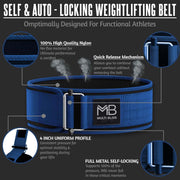 MULTI BLISS® Premium Quality Weight Lifting Gym Belt for Athletes, Olympic Training, Deadlift, Bodybuilding, WOD, Lifting Lumbar Support & Gym Workouts Belt for Men & Women (FreeGift Gym Keychain)