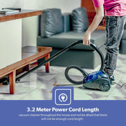 Geepas Vacuum Cleaner GVC2595-Handheld & Stick, 1.5L Dust Bag Capacity, 1400W Powerful Motor Comfortable Handle, Rolling wheels with Easy Parking Nozzle and Dust Full Indicator