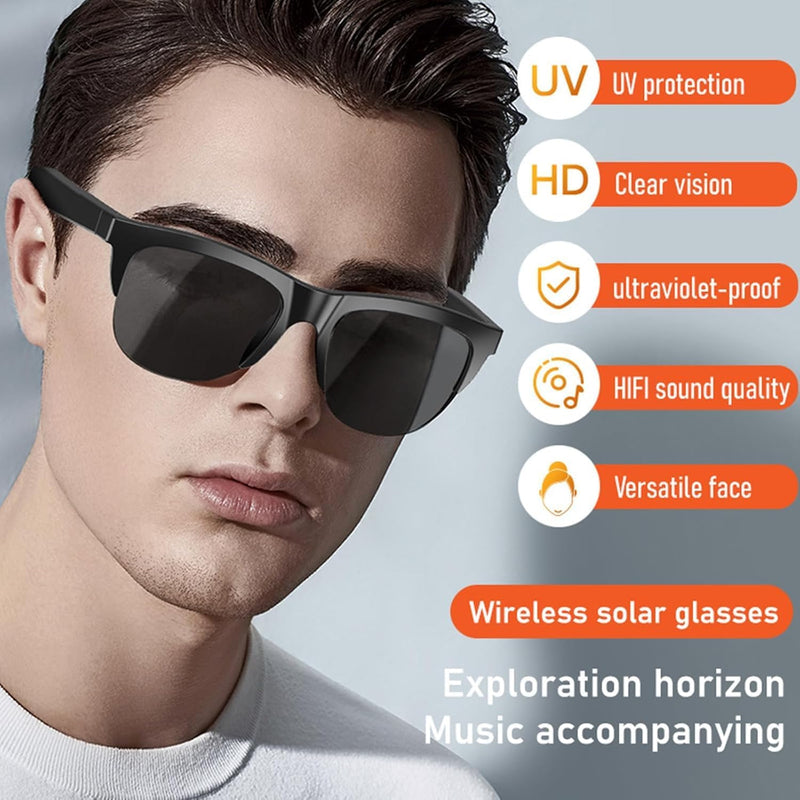 Smart Glasses, Polarized Bluetooth Sunglasses Built-in Voice Contro & Microphone & Speakers Touch, UV Protection Audio Sun Glass for Men Women Athletic Ourdoor