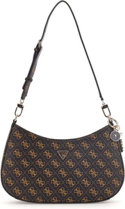 Womens Noelle Top Zip Shoulder Bag Handbag - Brown Logo