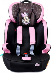 Disney Minnie Mouse Baby/Kids 3-in-1 Car Seat + Booster Seat - Adjustable Backrest - Extra Protection - Suitable from 9 months to 12 years (Group 1/2/3), Upto 36kg (Official Disney Product)