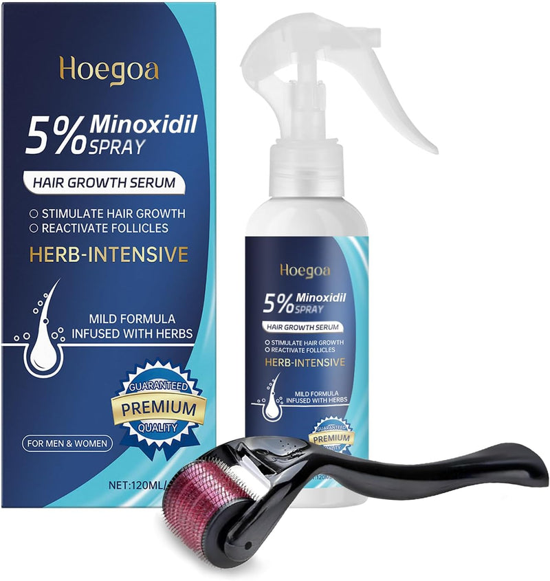 120ml 5% Minoxidil Spray Kit, 5% Minoxidil for Men Foam, Minoxidil for Women Hair Growth, Minoxidil for Men Beard Growth Kit,Women Hair Regrowth Kit - Minoxidil Spray Kit
