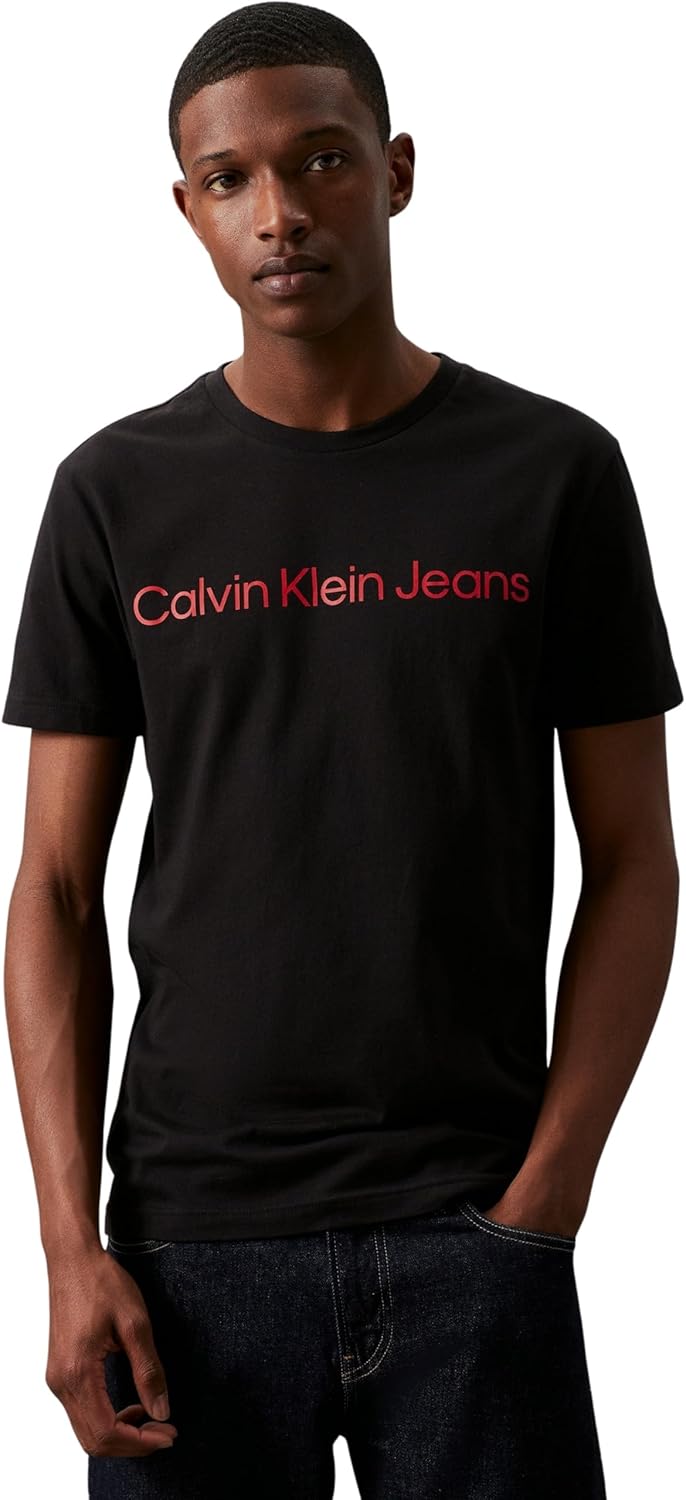 Mens S/S CREW NECK Pajama Top - Ck Black / Salsa