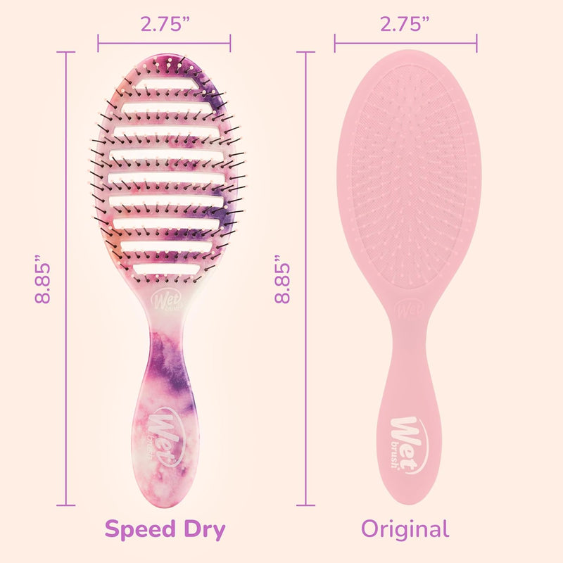 Wet Brush Speed Dry Hair Brush - Color Wash, Watermark - Vented Design and Ultra Soft HeatFlex Bristles Are Blow Dry Safe With Ergonomic Handle Manages Tangle and Uncontrollable Hair - Pain-Free