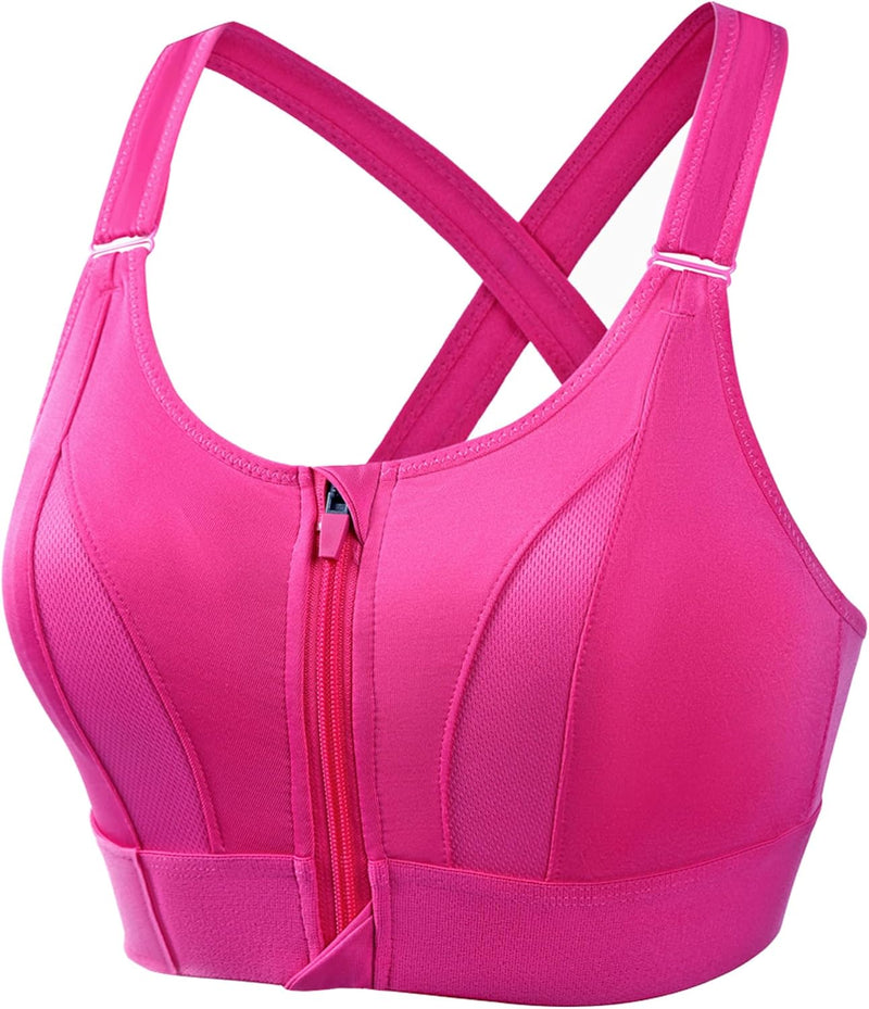 Dress Cici Zip Front Sports Bra, Longline High Impact Sports Bras