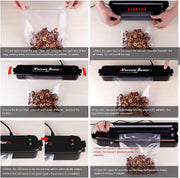 Ganeed Vacuum Sealer Automatic Food Sealer Machine with 15 Heat Seal Bags Vacuum Sealer System for Food Preservation, Black