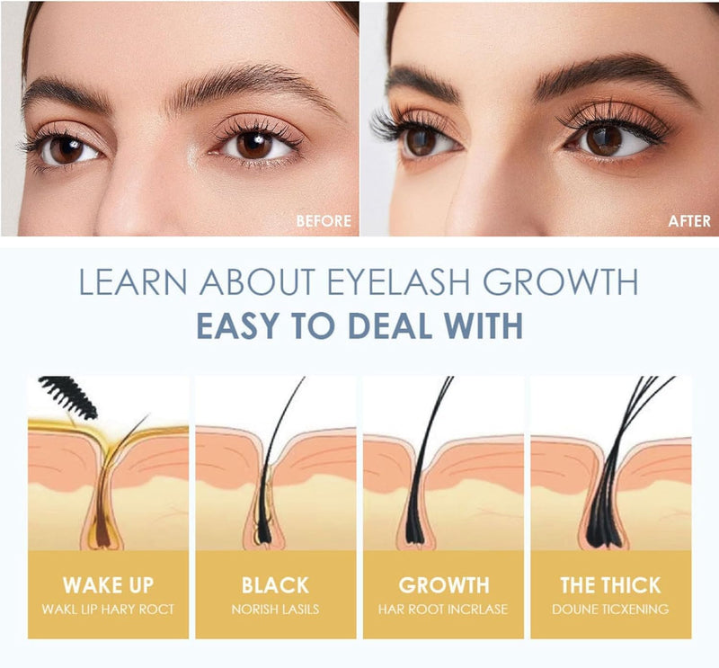 3 PCS Clear Lash Mascara,Vitamin E Nourish Waterproof Clear Mascara for Eyelashes, Long Lasting Lash Primer,Defines Lashes, Primer & Top Coat for Sensitive Eyes