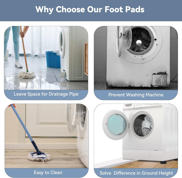 4 Pcs Washing Machine Base, Rubber Washing Machine Stabilizer, Washer Foot Pads, Shock and Noise Reduction for Washing Machines and Dryers, Washer Anti Vibration Mat