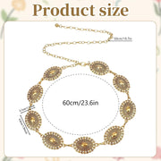 Metal Belt for Women Boho Costume Waist Chain for Ladies Girls Gold Fashion Belt with Adjustable Buckle Western Retro Belt for Dresses Jeans Pants Shirts, One Size