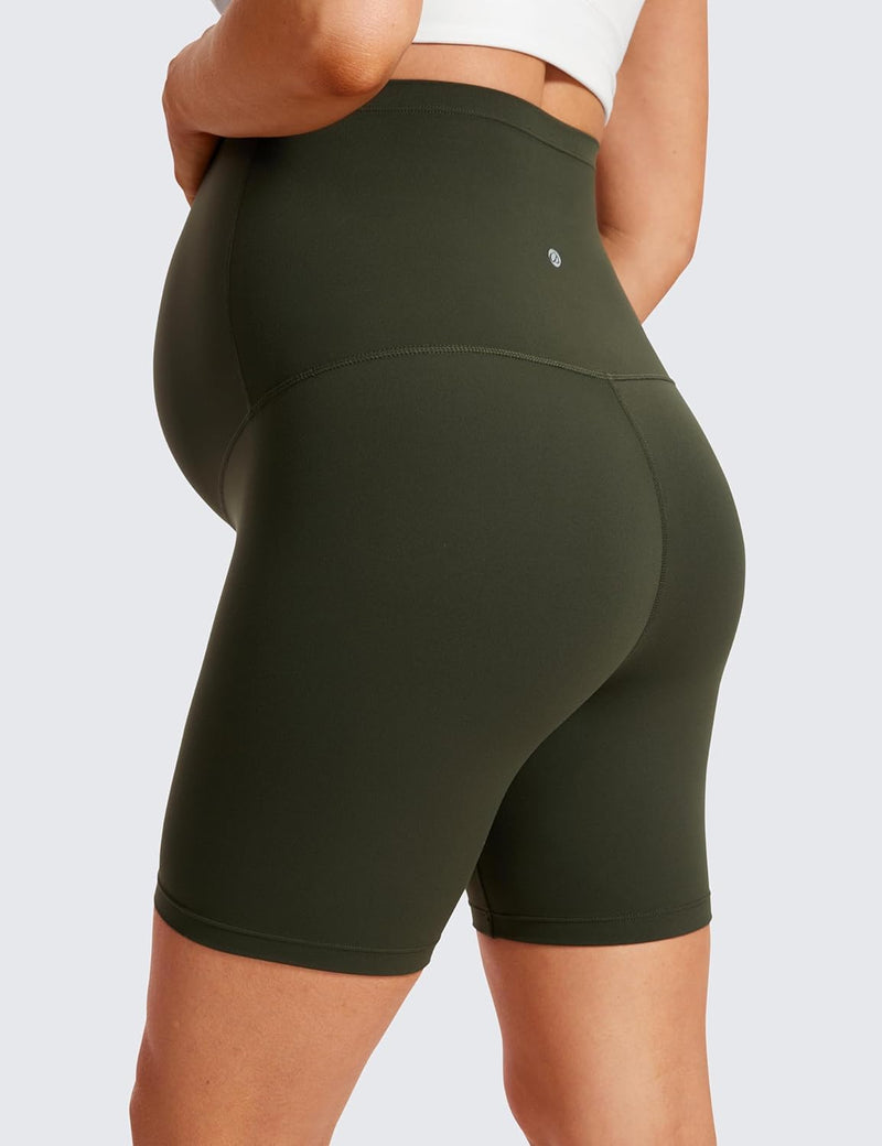 CRZ YOGA Womens Butterluxe Maternity Yoga Biker Shorts Over The Belly 4" / 6" - Pregnancy Workout Running Athletic