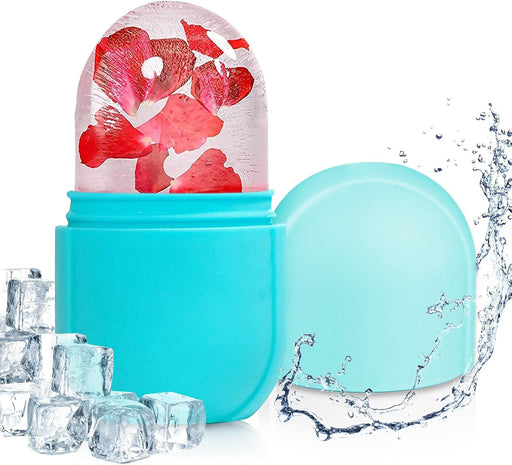 ECVV Ice Face Roller Massager for Face, Eyes and Neck, Skin Care Roller Face Massager Reduce Puffiness, Reusable Massage Silicone Ice Mold (Blue)