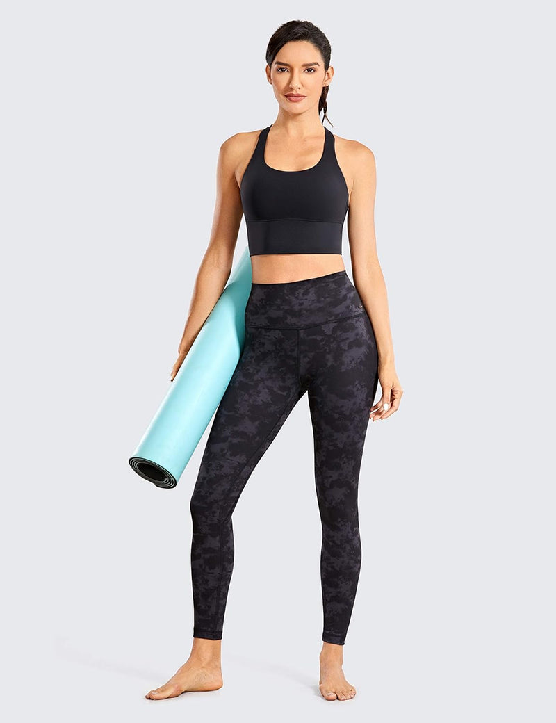 CRZ YOGA Women's Longline Strappy Sports Bras for Women Wirefree Padded Yoga Bras Tops