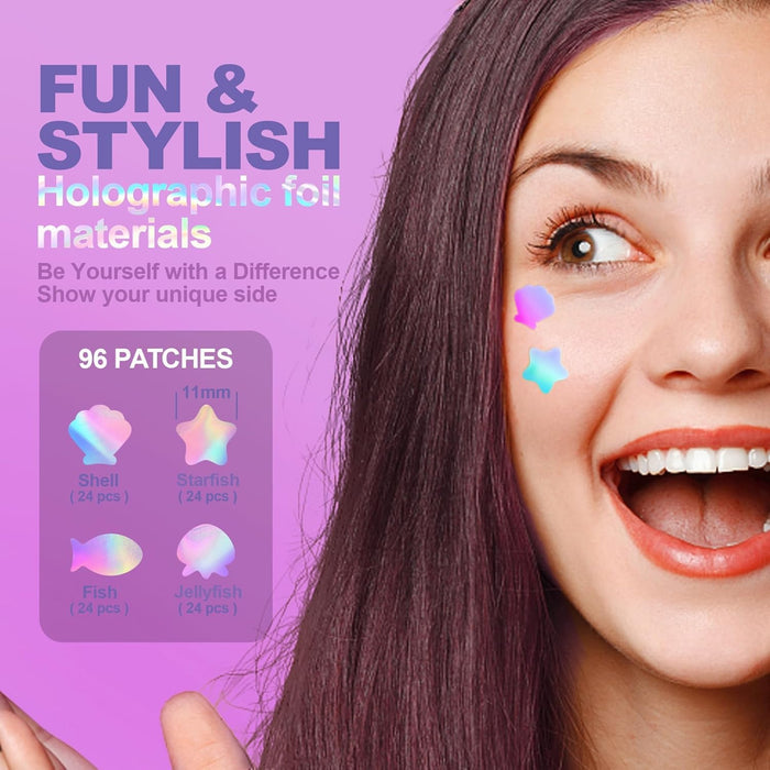 Azonee Pimple Patches for Face, Hydrocolloid Acne Patches Cute Star Zit Covers Spot Cover Stickers 180 Pcs with Tea Tree Salicylic Acid Natural Green Algae Extract Blemish Spot Stickers, 5 Styles