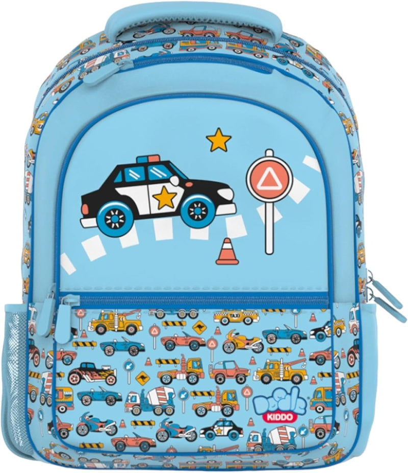 15 Inch School Bag for Boys & Girls - Lightweight & Durable Kids Backpack with Adjustable Straps - Toddler Kids Bookbag, Ideal for Primary School, Picnic, Travel - Cars & Trucks