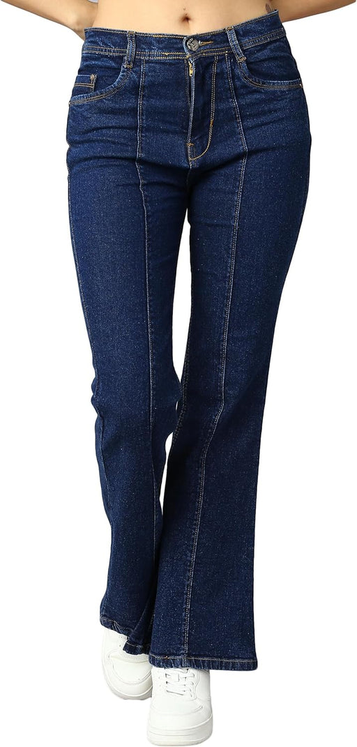 Women's Denim Wide Leg Jeans - Blue