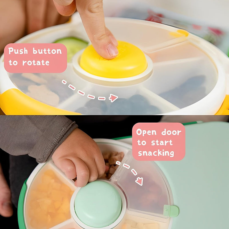Kids Lunch Box with Detachable Snack Spinner - Bento Style Lunch Container with 5 Compartments - Kids Snack Box/Bento Box for School,Nursery&Trips(Coral Pink)