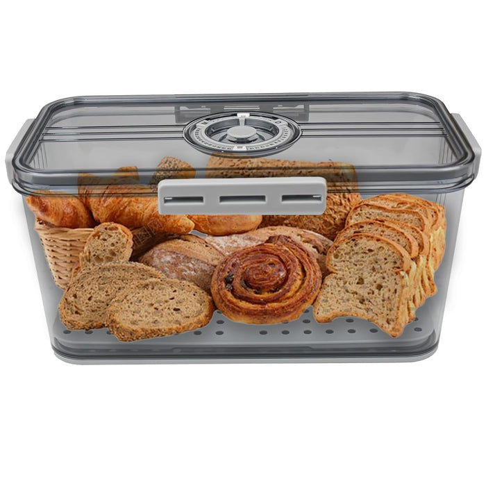Bread Box for Kitchen Countertop Large Bread Box Farmhouse Bread Container Bread Storage with Window Bread Holder Black