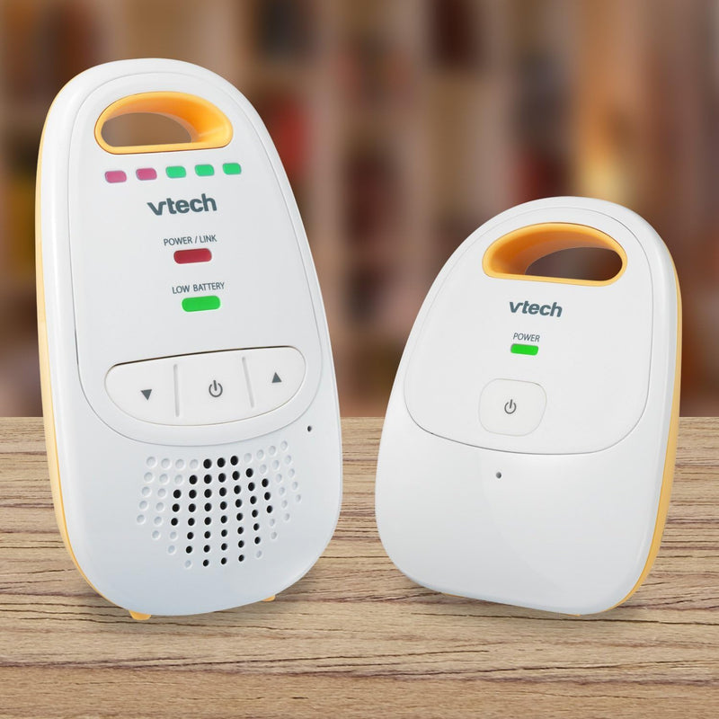 VTech DM111 Upgraded Audio Baby Monitor. 1 Parent Unit with Rechargeable Battery, Best-in-Class Long Range, Digital Wireless Transmission, Crystal-Clear Sound, Plug & Play, Sound Indicator & Alerts
