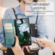 For Samsung Galaxy A30s / A50 / A50s Leather Case RFID Blocking 3 Card Slot Mobile Cover - Green