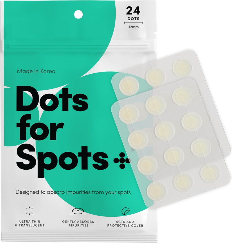 Dots for Spots Acne Patches - Pack Translucent Hydrocolloid Pimple Patch Spot Treatment Stickers for Face and Body - Fast-Acting, Vegan & Cruelty Free Skin Care, 60 Count (Pack of 1)