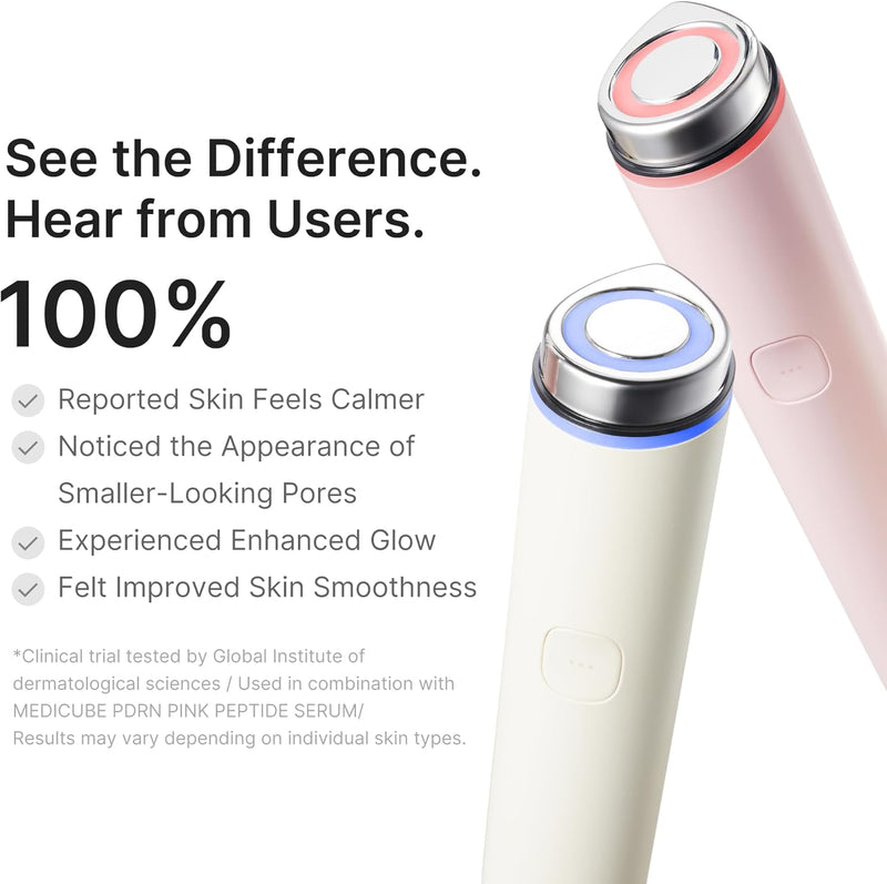 Mini Booster Pro Plus Facial Device for Radiant, Calming, and Bouncy-Looking Skin Red, Blue, Purple 3-Mode Portable Korean Skincare Device, At Home Care Pink