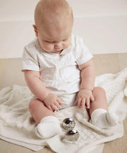 Mamas & Papas Small Knitted Blanket, Pointelle