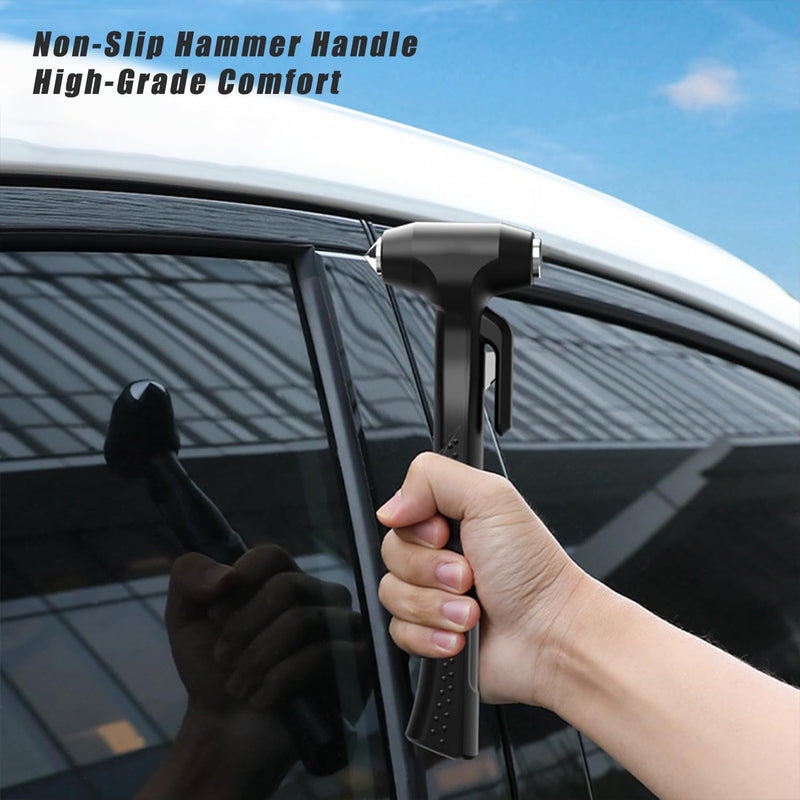 WONDER POINT Premium Car Glass Breaker with Seat Belt Cutter - Automotive Safety Hammer - Emergecy Escape Tool, Car Autoaccessory Metal Window Hammer, Vehicle Hard Aluminium Alloy Head Design