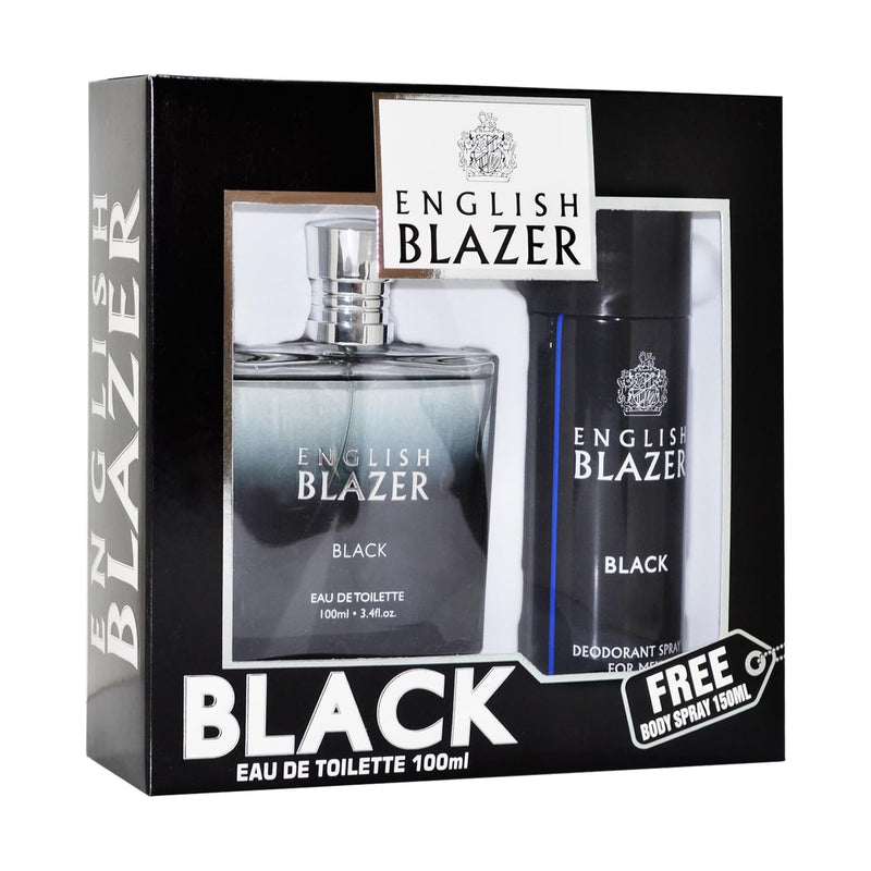 English Blazer Black Eau de Toilette and Body Spray Gift Set for Men