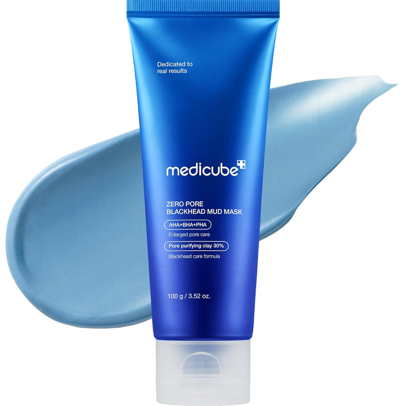 medicube Zero Pore Blackhead Mud Facial Mask - Skin Cooling & Pore Tightening - 3 Minute Quick Dry Formula with AHA, BHA, PHA, and Pore-Purifying Clay - Korean Face Mask 3.52 oz