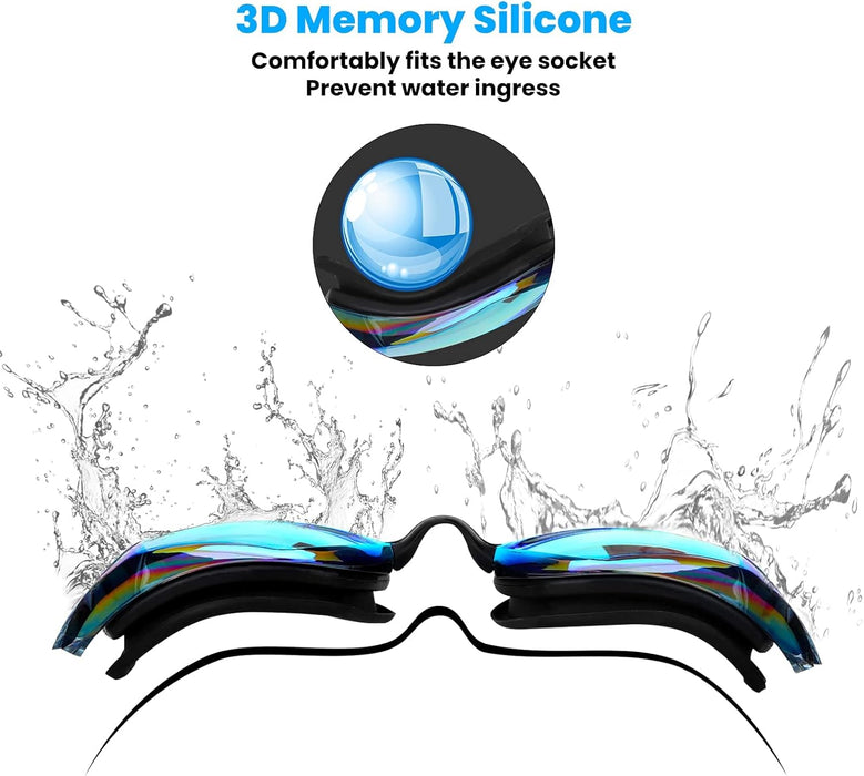 BIGTHREE Anti-Fog Swimming Goggles – UV Protection Polarized Lenses for Adults & Teens, Soft Silicone Adjustable Strap for Pool Training & Outdoor Use
