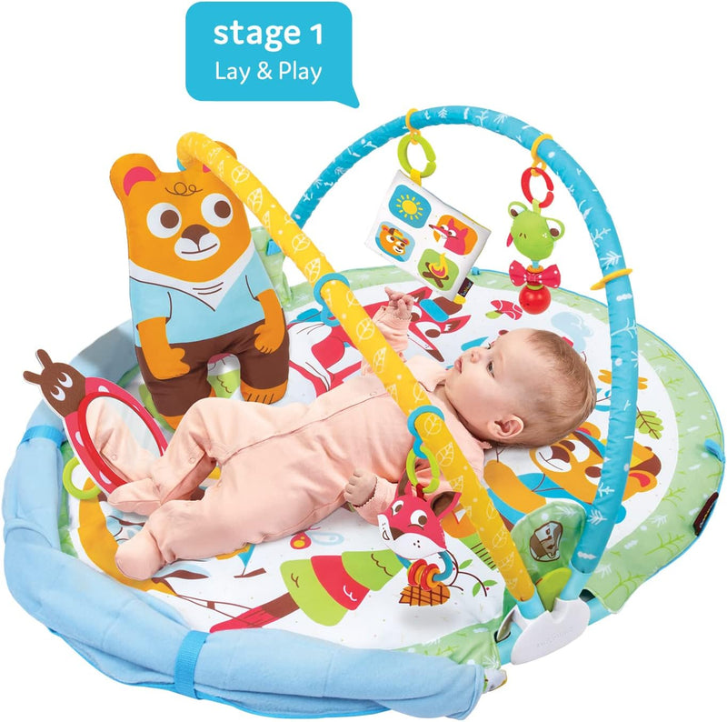 Yookidoo Circus Baby Playmat Gym. with Musical Motorized Mobile, Tummy Time Pillow, Mirror, and Newborn Textured Animal Figures. Infant Activity for 0-12 Month.