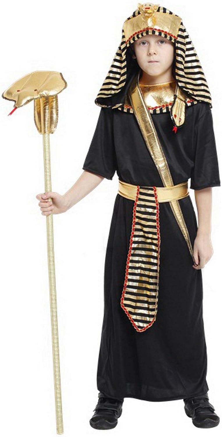Brcus Boys Kids Egyptian Pharaoh Halloween Cosplay Costume Tunic Role Play Dress up