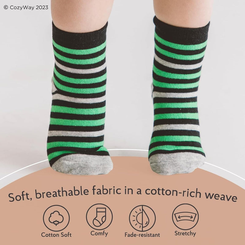 CozyWay Non-Slip Socks with Grippers - Ankle Style for Little Girls and Boys, Infants, Toddlers, Children