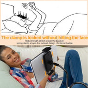 Flexible Gooseneck Tablet Holder for Bed 4.7-11" Devices, iPad Stand with 30-inch Arm Clamp, Compatible with iPad, Galaxy Tabs, Switch, Kindle (White)