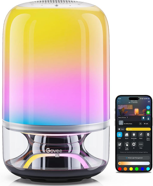 Table Lamp 2 Pro x Sound by JBL, Bedside Lamp with Bluetooth Speaker Music-Light Sync,16 Music Modes,100+ Scene Modes,Work with Alexa & Matter, Rechargeable Night Light,Wireless Portable