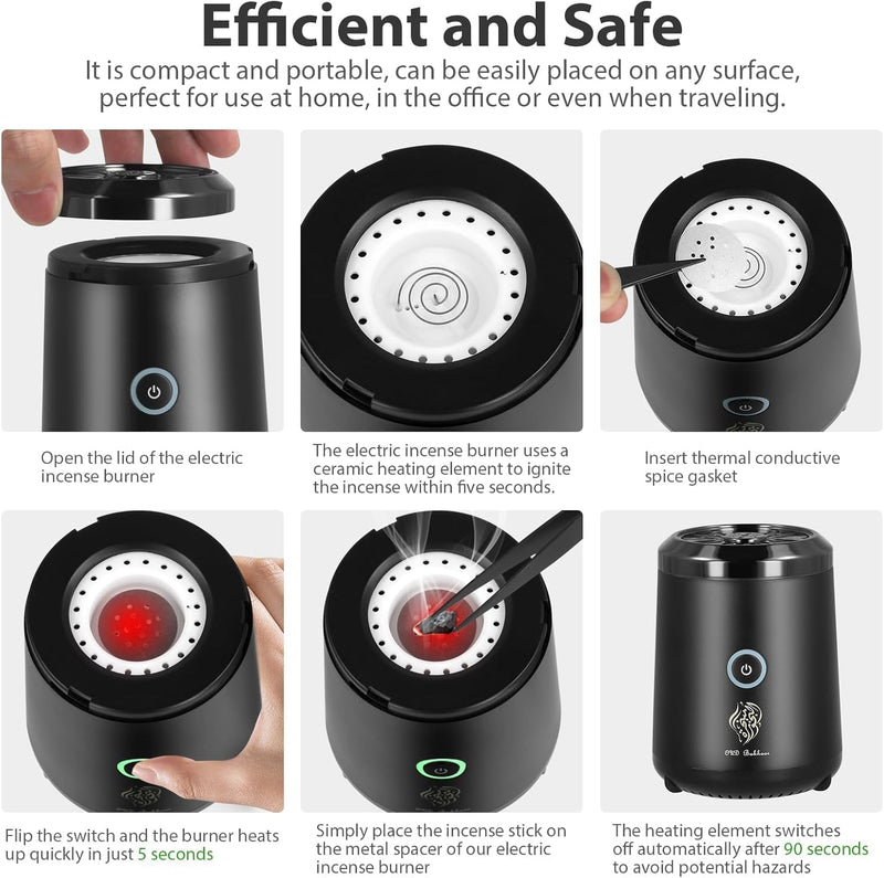Aroma Diffuser, Portable Mini, Bakhoor Incense Burner, Rechargeable USB, Electric Arabic Holder, Muslim Home Decor, Home Fragrance, Travel Diffuser, Thin version