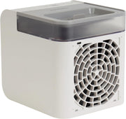 Olsenmark Mini Air Cooler OMF1877 3-in-1 Air Cooler, Humidifier & Purifier USB Rechargeable, 7-Color LED Light, Adjustable Vent, Portable for Home & Office White